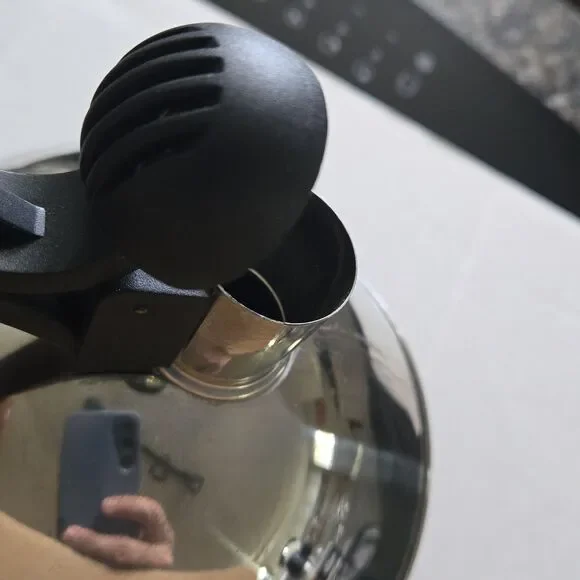 Classic Stainless Steel Whistling Tea Kettle - 2 Quart Stovetop Teapot - Mirror - Picture 7 of 10